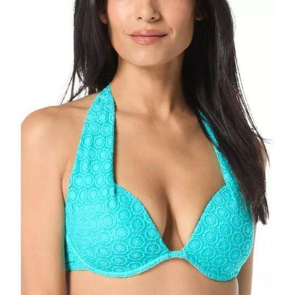 Coco Reef Women's Cameo Blue Halter Bikini Top 12 / 36D